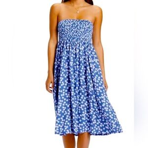 Roxy Bijou blue floral delight smocked dress